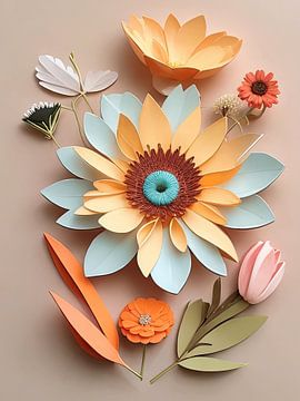 Paper Flowers Still Life II by Arjen Roos