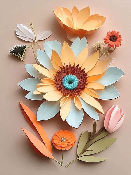 Papieren Bloemen Stilleven II