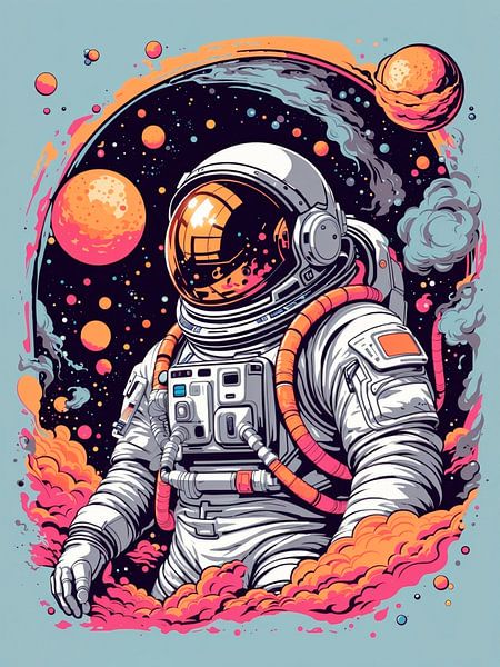 Astronaut Cartoon Space by Rizal Azhari