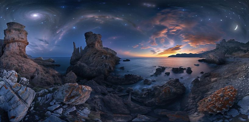 Nachts am Strand von fernlichtsicht