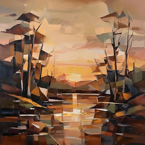 Bomen Kubisme Abstract van FoXo Art