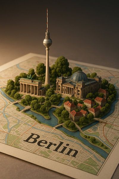 Berlin 3D Map Diorama – Miniature Landmarks of Germany’s Capital by Travel Shop