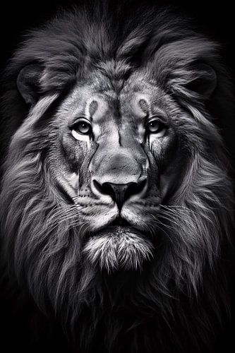 Portret van een statige leeuw