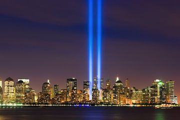 Tribute in Light tijdens 9/11 in New York City van Henk Meijer Photography