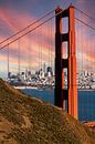Brückenpfeiler Golden Gate Bridge mit Blick auf  San Francisco von Dieter Walther Miniaturansicht
