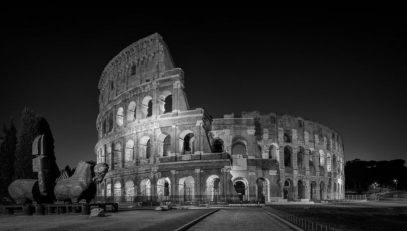 Rome - Colisée - Noir et blanc  par Teun Ruijters