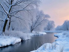 Snowy landscape on the Biesbosch 5 by The Photo Artist
