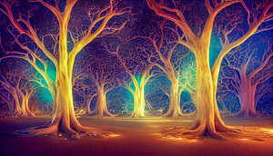 Bäume im Licht Illustration
