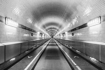 Old Elbe Tunnel in Hamburg - Monochrome by Werner Dieterich
