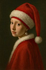 Meisje met de kerstmuts van Moonheart Artworks