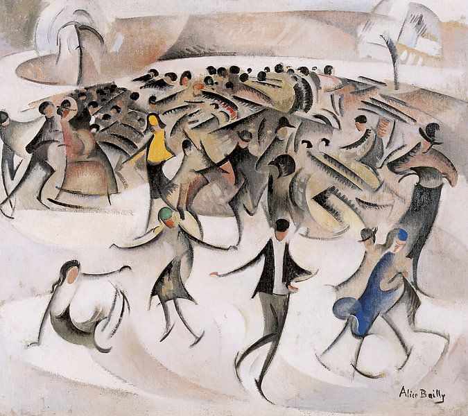 Alice Bailly - Schlittschuhlaufen im Bois de Boulogne, 1913 by Peter Balan