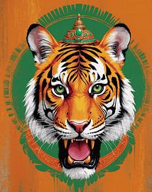 National animal Royal Bengal Tiger India by Liona Toussaint