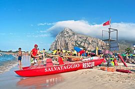 Sicilian summer beach in San Vito lo Capo