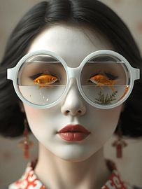 Porzellan surreale Geisha