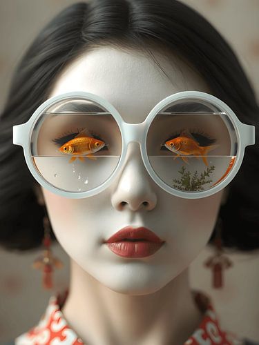 Porcelain surreal geisha