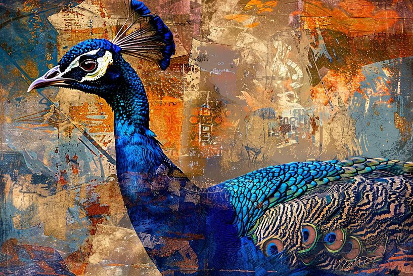 Abstracte pauw kunst met dynamische kleuren van Art & Soul Creations