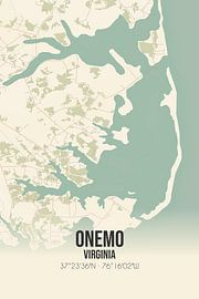 Vintage map of Onemo (Virginia), USA. by Prints of Place