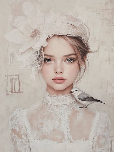 Dromerig Portret met Vogeltje