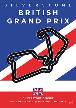 My F1 Silverstone, Race Track Minimal Poster von Chungkong Art