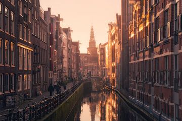 Streets and canals of Amsterdam - Golden Hour by Vincent Fennis