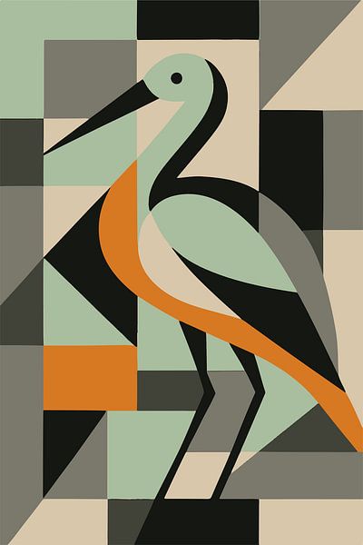 Illustration d'une cigogne par Galerie Hoppenbrouwers