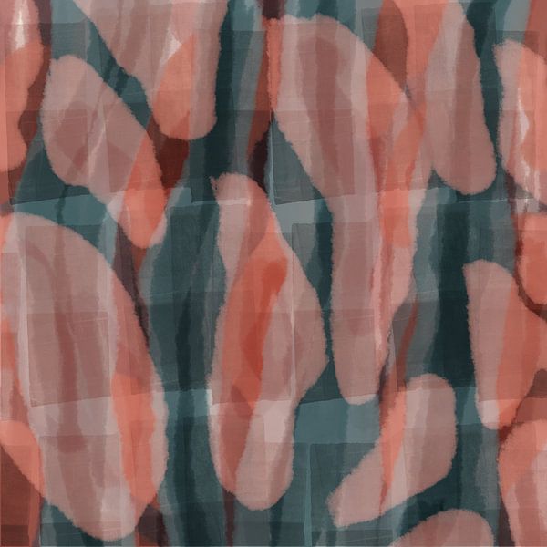 Pink terra, tea, brown. Organic and geometric shapes and lines in Japandi style. by Dina Dankers