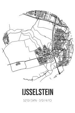 IJsselstein (Utrecht) | Landkaart | Zwart-wit van MijnStadsPoster