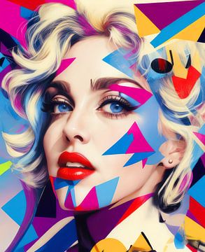 Madonna as a Watercolor abstract van Brian Morgan