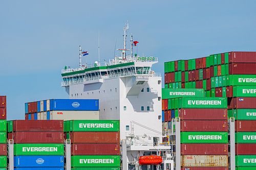 The container ship Ever Eco, operated by Evergreen Marine. by Jaap van den Berg