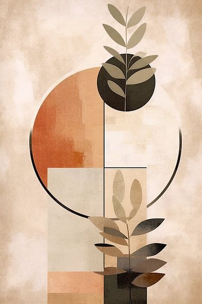 Taupe Abstract by ARTEO Paintings