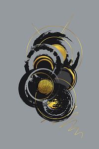 Dynamische Kunst Nr. 7 gold - Kreislauf des Lebens