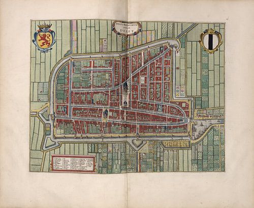 Delft, Stadsplattegrond Joan Blaeu 1652