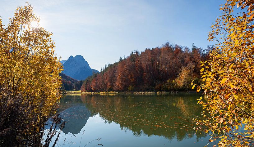 golden october at lake Riessersee, tourist resort Garmisch by SusaZoom