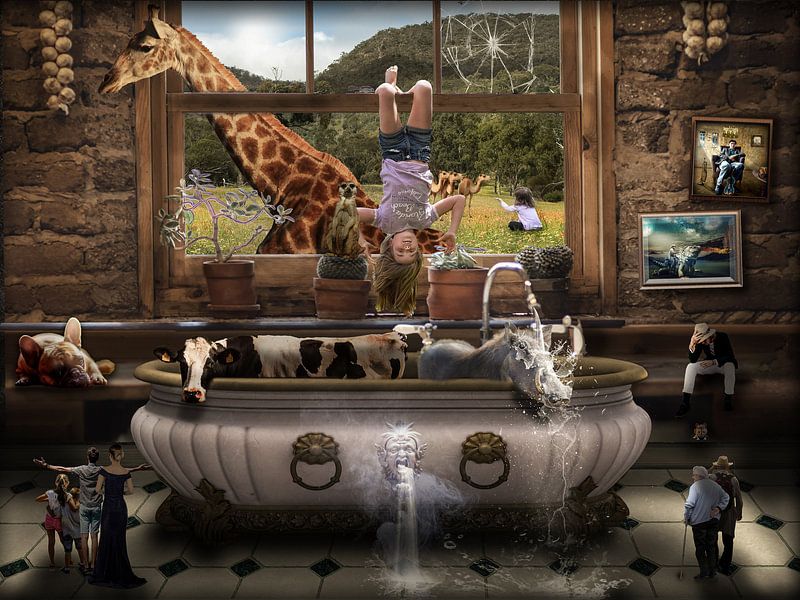 Chambre avec des animaux fous dans un bain par Atelier Liesjes