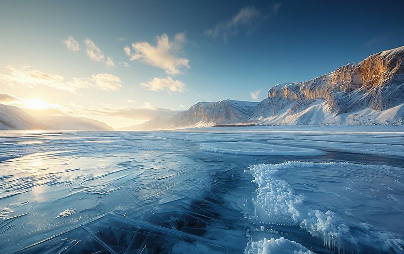 Eismeer von fernlichtsicht
