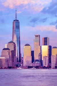 Lower Manhattan Skyline bei Sonnenuntergang