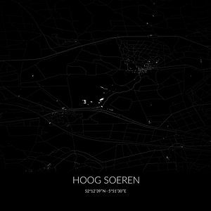 Schwarz-weiße Karte von Hoog Soeren, Gelderland. von Rezona