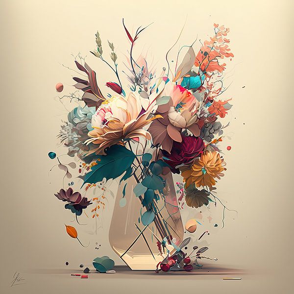 Flower painting No 004 by ARTEO Paintings