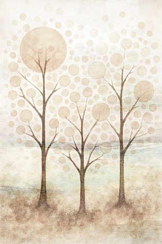 abstracte bomen met ronde bladeren