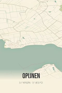 Vintage landkaart van Opijnen (Gelderland) van MijnStadsPoster