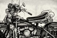 De Vintage Harley Davidson I BW van Martin Bergsma thumbnail