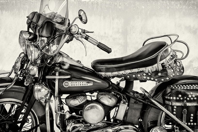 De Vintage Harley Davidson I BW van Martin Bergsma