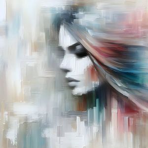 Frau in Pastellfarben