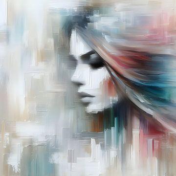 femme en couleur pastel sur FoXo Art