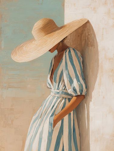 Élégance estivale en bleu et blanc