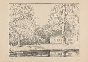 Simon Moulijn, Blick auf den Garten und das Haus des Landguts Den Burch, 1926