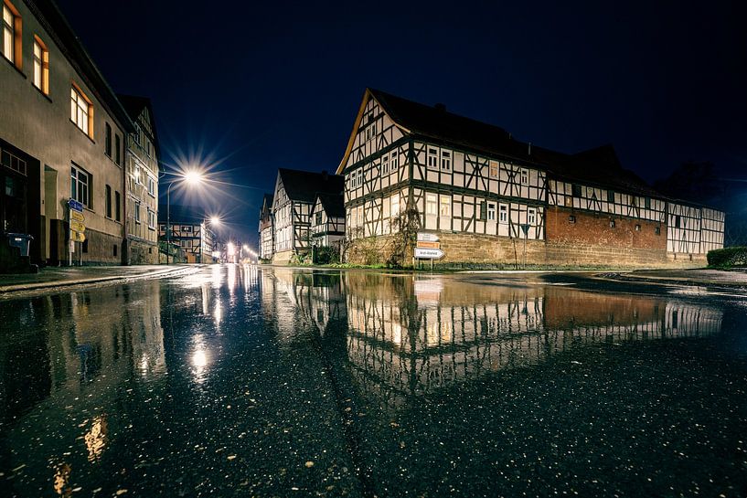 Herleshausen in the mirror of the street by Roland Brack