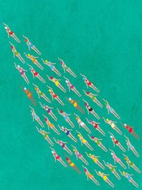 Rennschwimmer von WallChart Art Studio