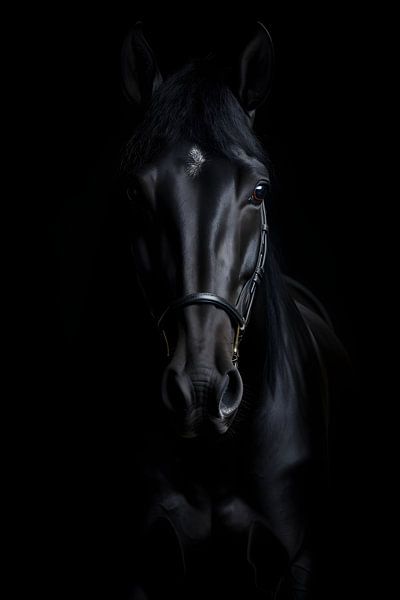 Horse portrait in Art Noir #1 by Skyfall