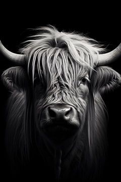 Portrait d'animal en noir et blanc art minimaliste de la vie sauvage